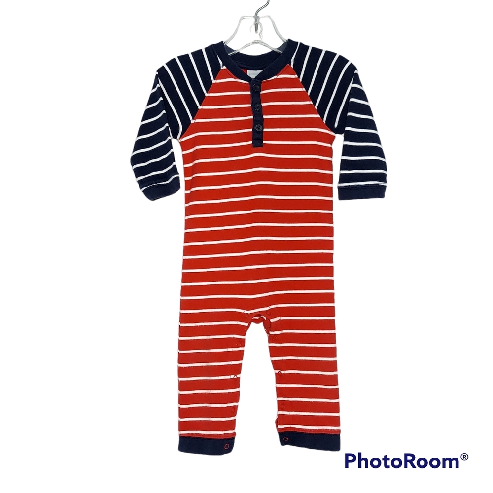 Red and Navy Striped Gymboree Bodysuit
